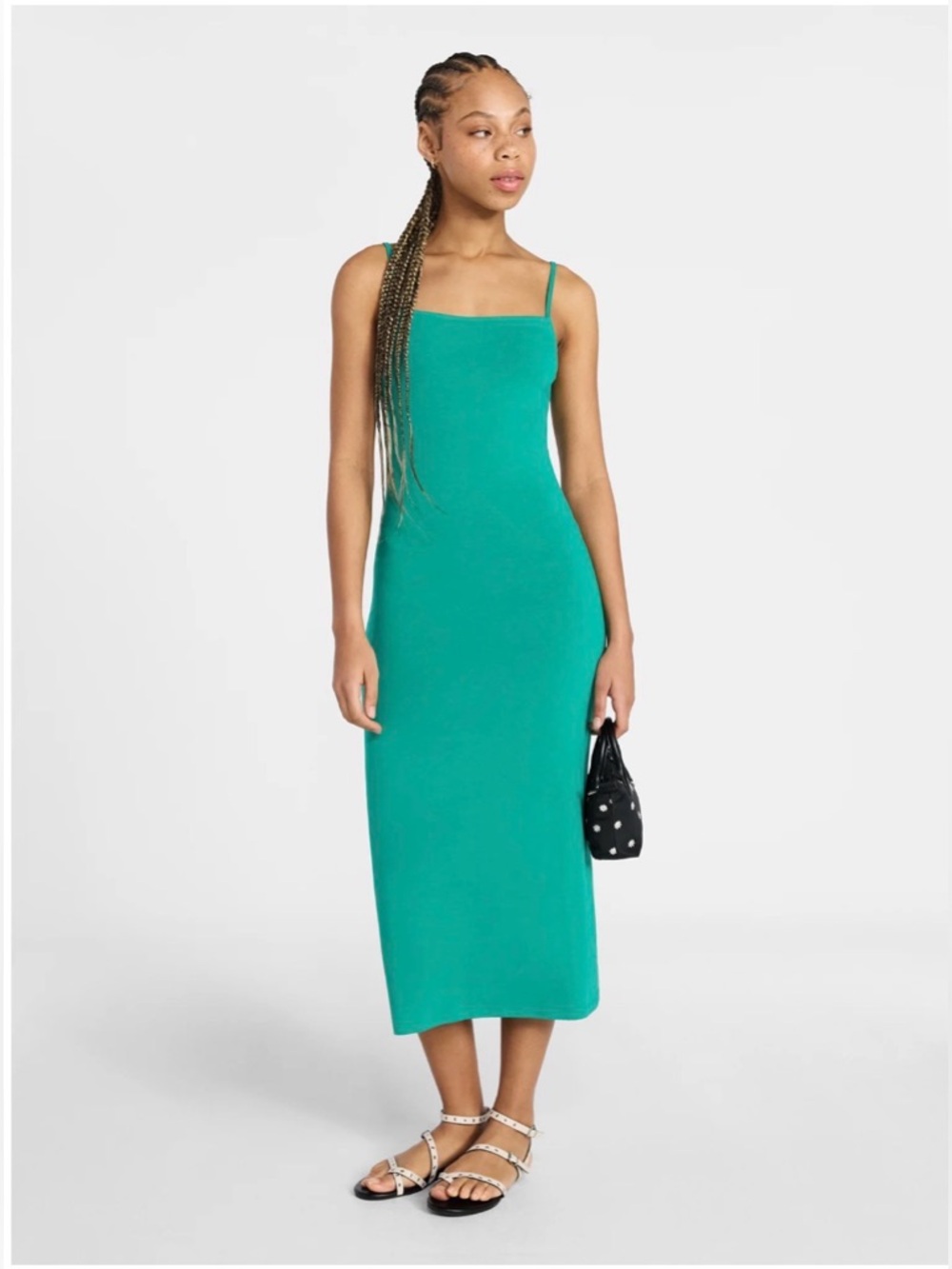 No Boundaries Sleeveless Square Neck Midi Dress- 1X